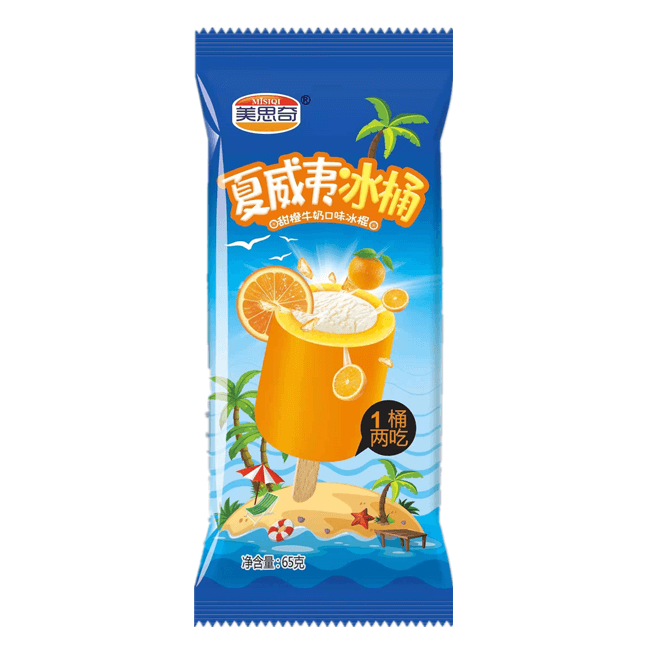 美思奇 夏威夷冰桶(甜橙牛奶口味)冰棍65克