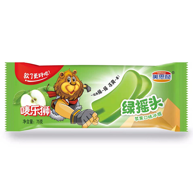 美思奇 唛乐狮绿摇头(苹果口味)冰棍75克