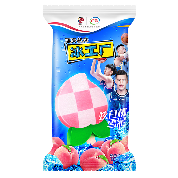 伊利冰工厂 炫白桃雪泥75克