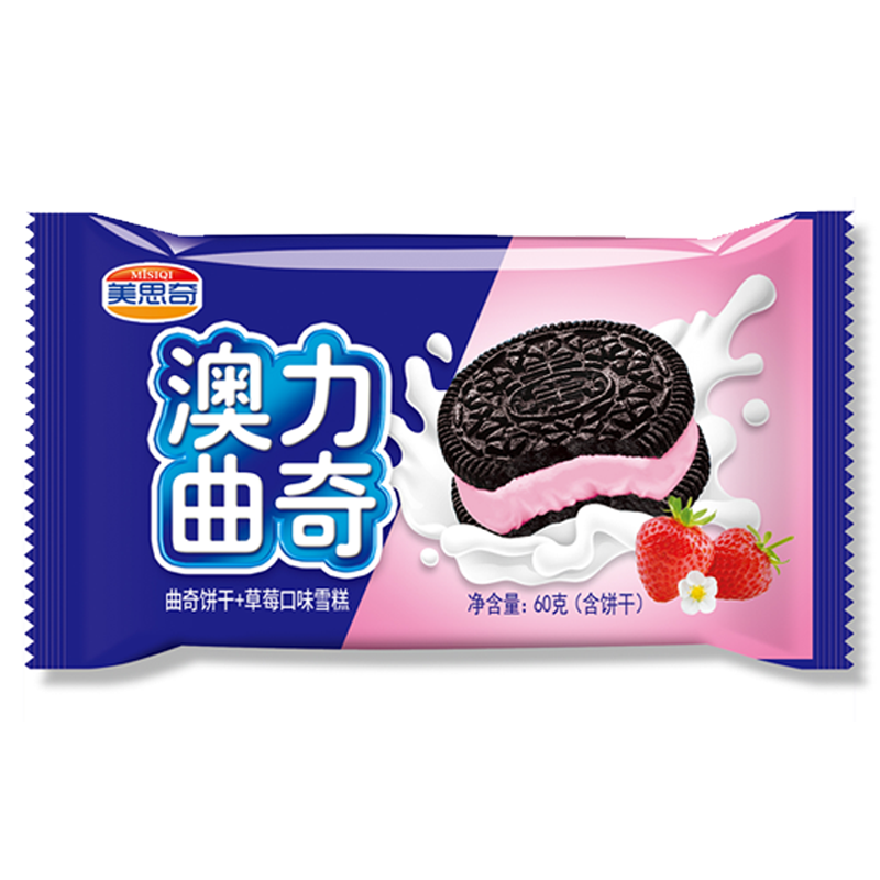 美思奇 澳力曲奇(曲奇饼干+草莓口味)雪糕60克