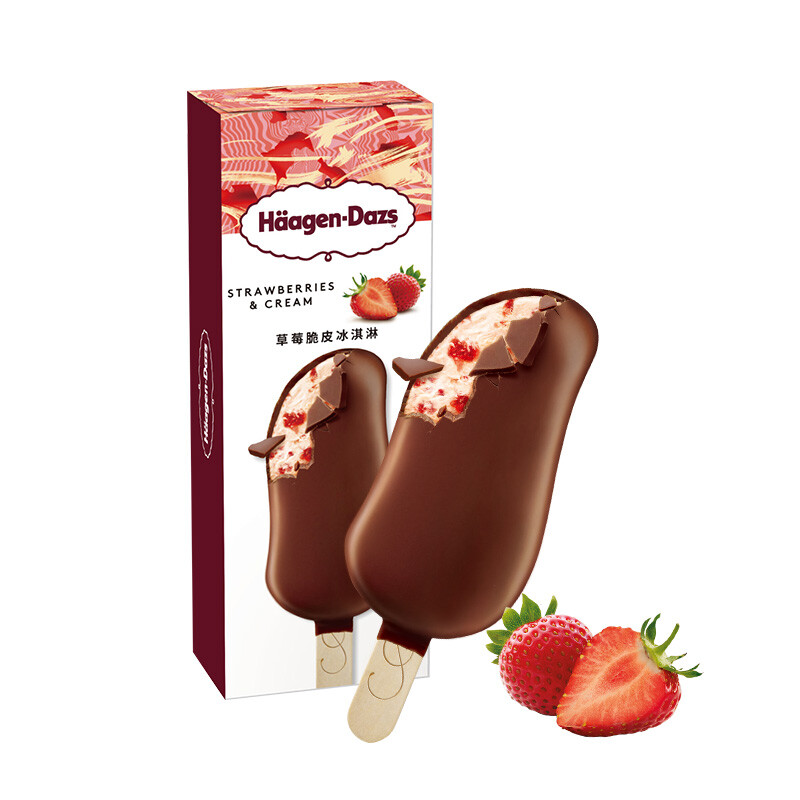 Häagen-Dazs哈根达斯 草莓脆皮冰淇淋69克