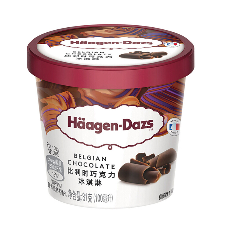 Häagen-Dazs哈根达斯 比利时巧克力冰淇淋81克(100毫升)