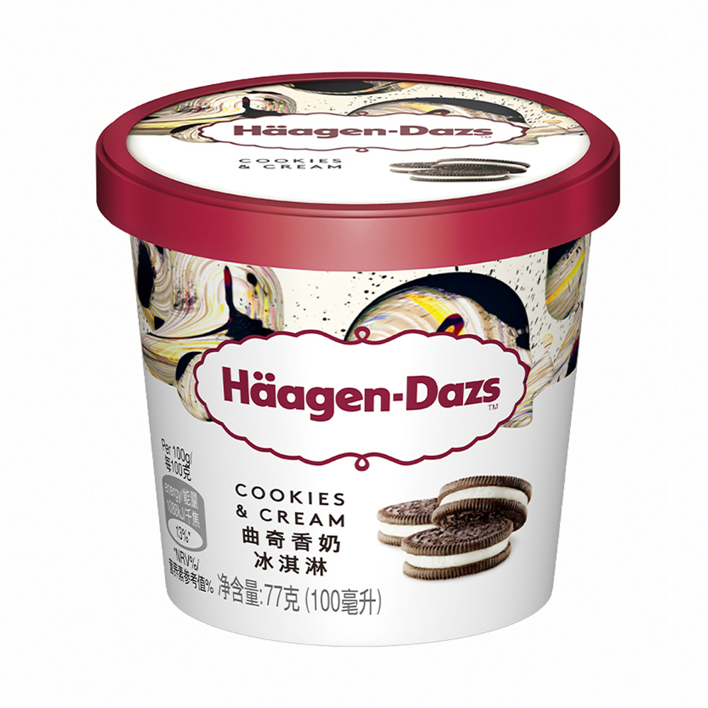 Häagen-Dazs哈根达斯 曲奇香奶冰淇淋77克(100毫升)