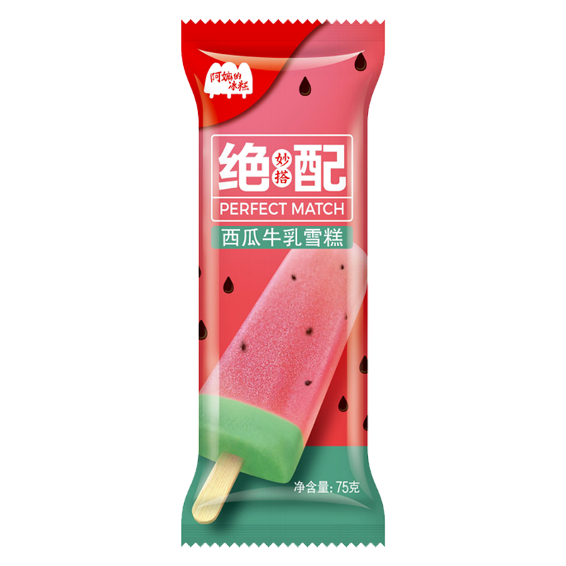 光明阿嫲的冰糕 绝妙搭配(西瓜牛乳味)雪糕75克