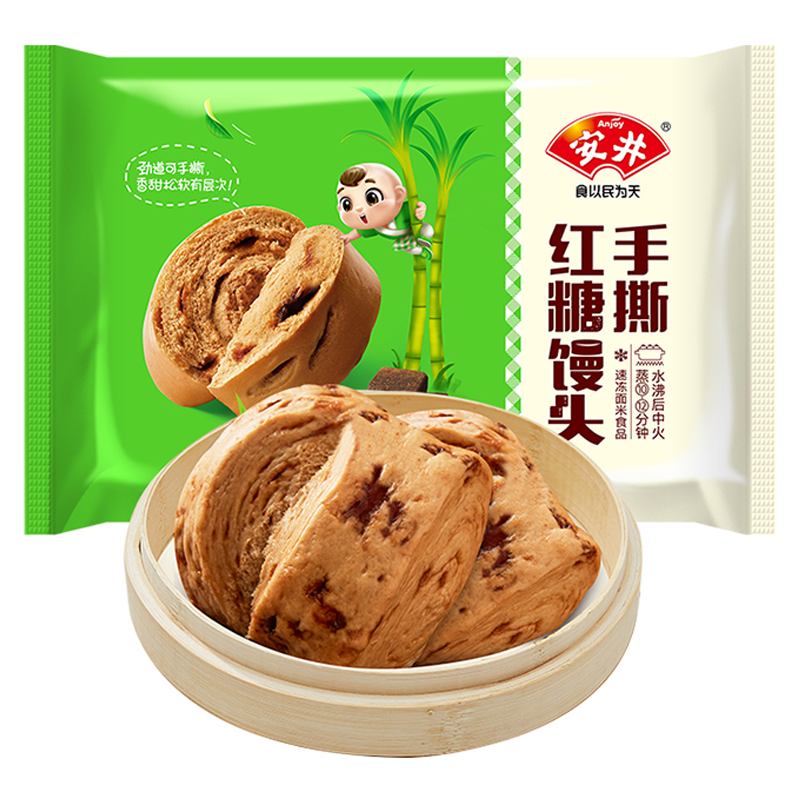 安井 手撕红糖馒头6只装510克