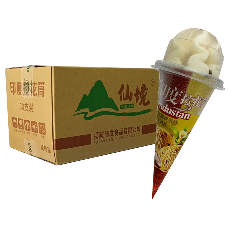 【1元】仙境 印度拉花筒(蛋糕口味)脆筒雪糕65克*30支