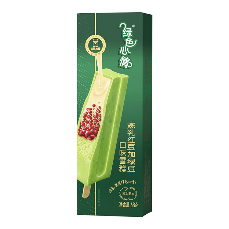 蒙牛绿色心情 炼乳红豆加绿豆口味雪糕68克