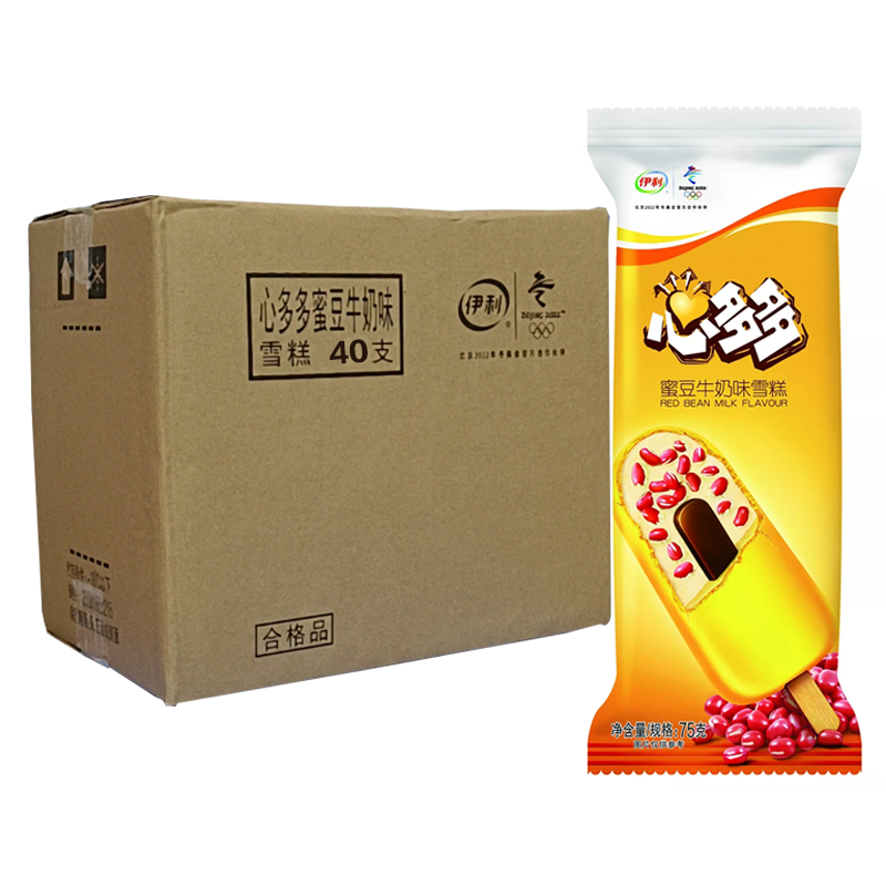 【4元】伊利 心多多(蜜豆牛奶味)雪糕75克*40支