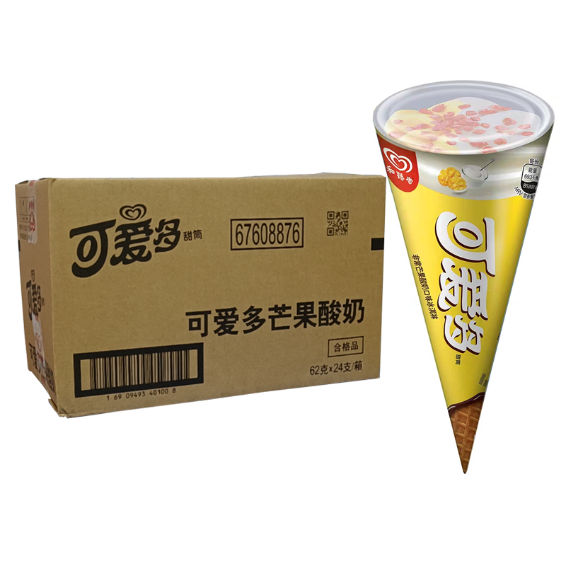 【5元】和路雪 可爱多甜筒(芒果酸奶口味)冰淇淋62克*24支