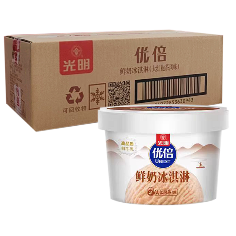 【12元】光明 优倍(大红袍茶风味)鲜奶冰淇淋90克*16杯
