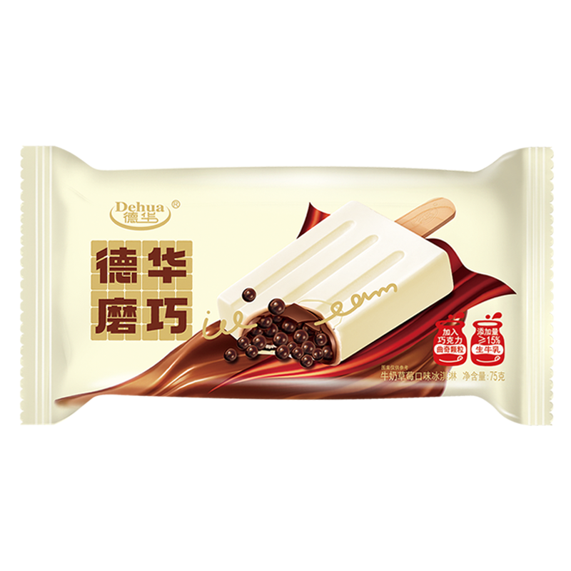 德华 磨巧(牛奶草莓口味)冰淇淋75克