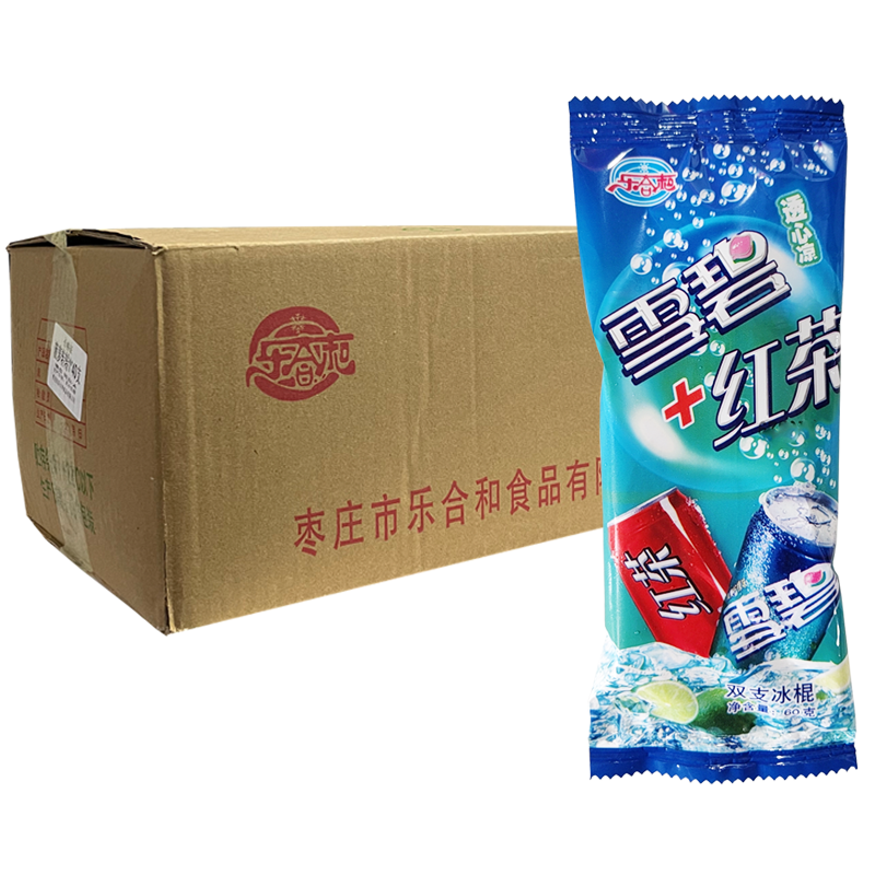 【1元】乐合和 雪碧+红茶双支冰棍60克*40支