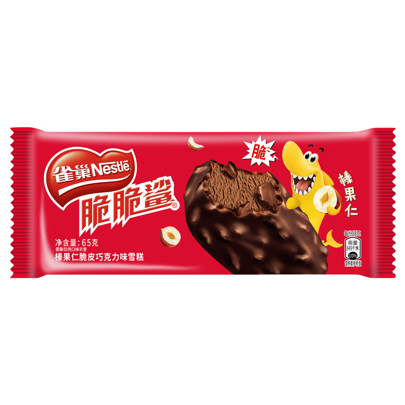 雀巢 脆脆鲨(榛果仁脆皮巧克力味)雪糕60克