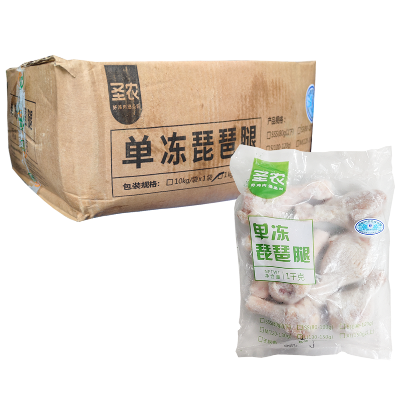 【23元】圣农 单冻琵琶腿L(130-150克)1千克*10包