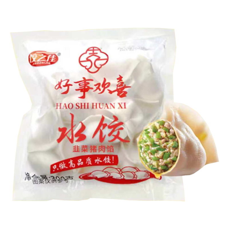 饺之佳 好事欢喜韭菜猪肉馅水饺300克