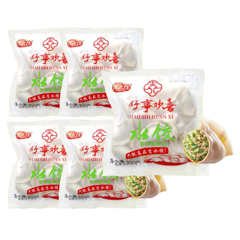 【12元】饺之佳 好事欢喜香葱猪肉馅水饺300克*5包