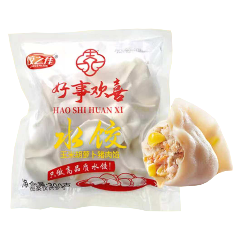 饺之佳 好事欢喜玉米胡萝卜猪肉馅水饺300克