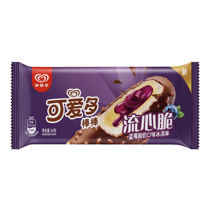 和路雪 可爱多棒棒流心脆(蓝莓酸奶口味)冰淇淋64克