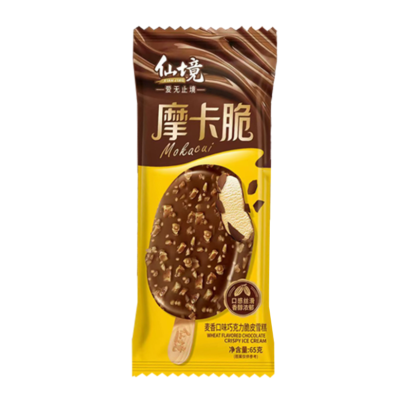 仙境 摩卡脆(麦香口味)巧克力脆皮雪糕60克