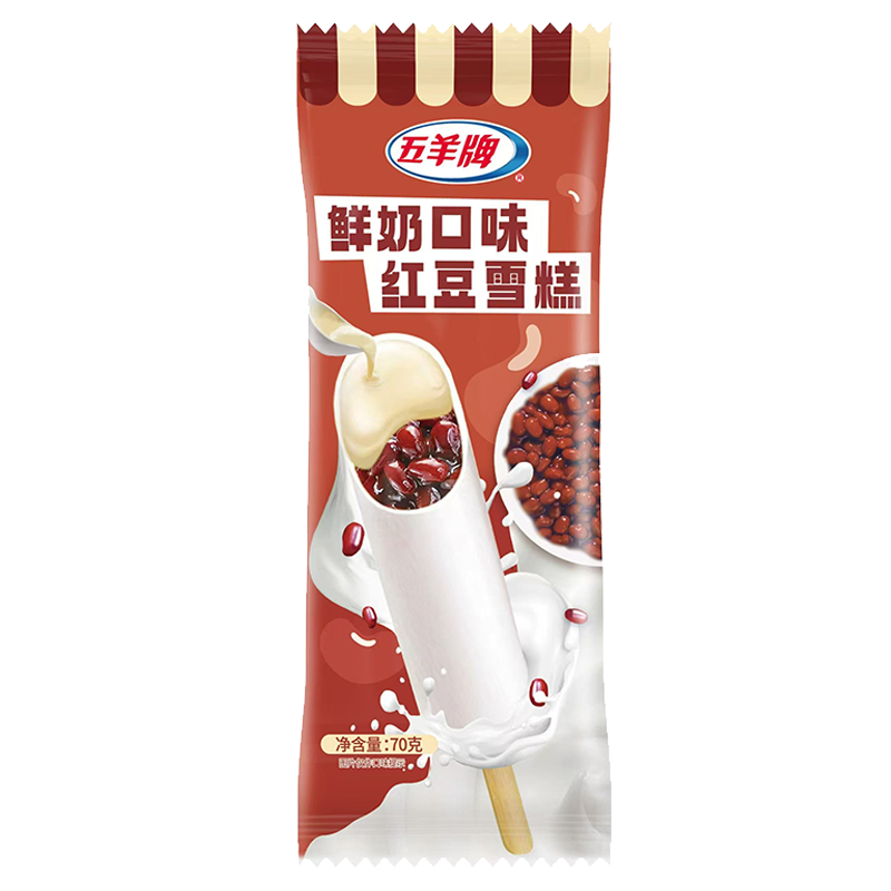 五羊牌 鲜奶口味红豆雪糕70克
