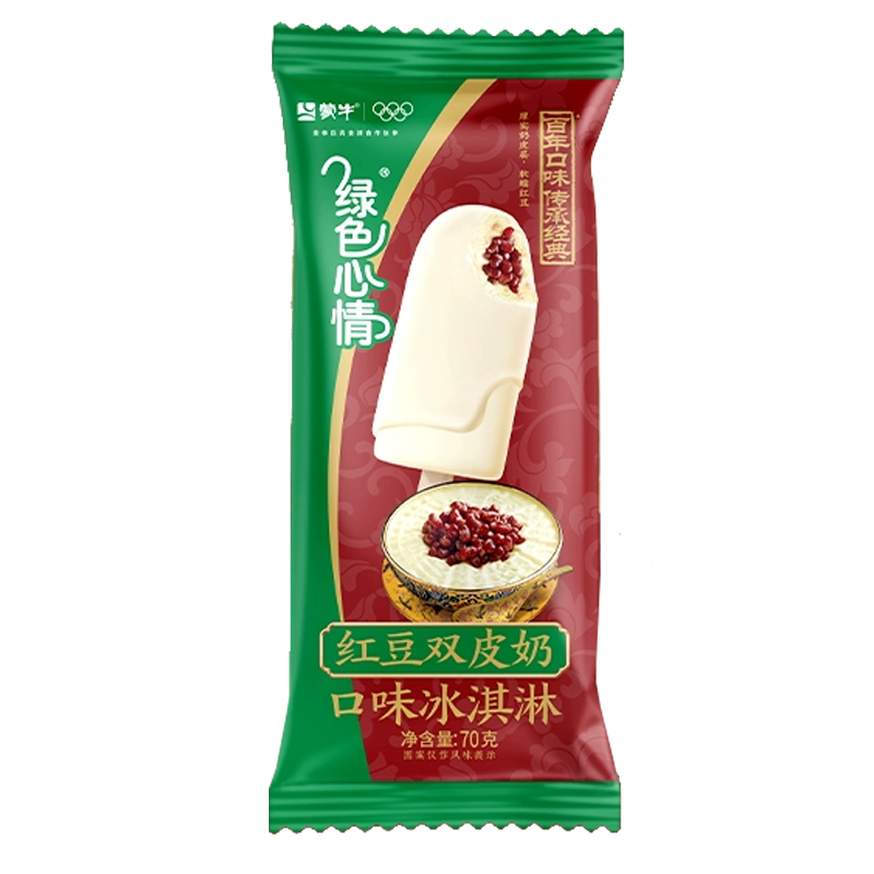蒙牛 绿色心情(红豆双皮奶口味)冰淇淋70克