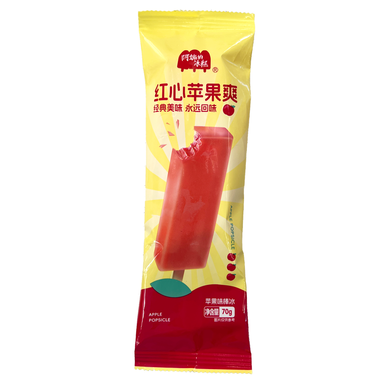 光明阿嫲的冰糕 红心苹果爽(苹果味)棒冰70克