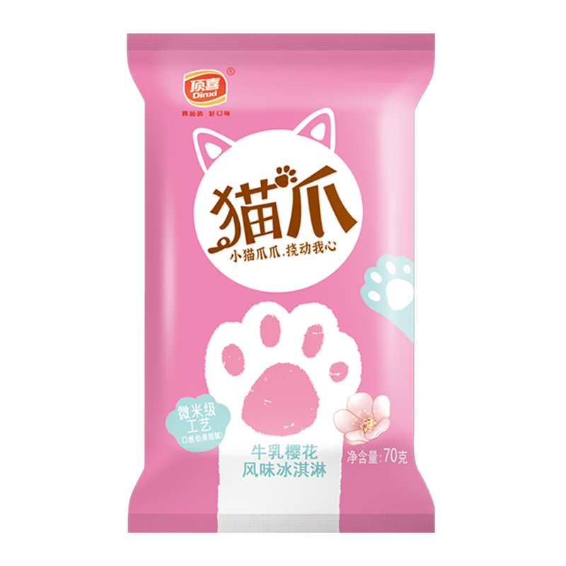 顶喜 猫爪(牛乳樱花风味)冰淇淋70克