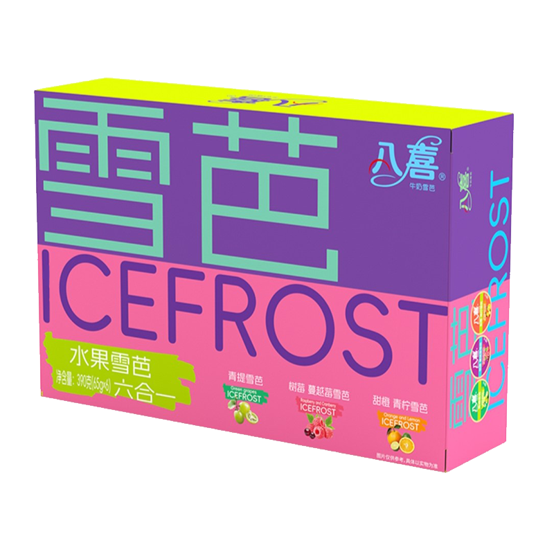 八喜 水果雪芭六合一(青提、树莓蔓越莓、甜橙青柠)390克