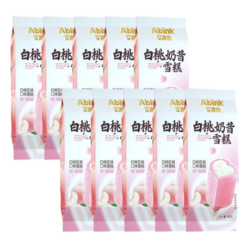 【4元】艾冰客 白桃奶昔(白桃奶昔口味)雪糕90克*10支