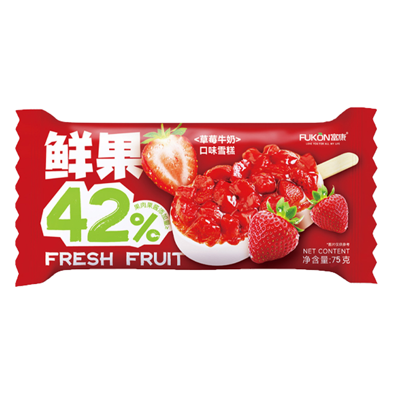 富康 鲜果42%(牛奶草莓口味)雪糕75克