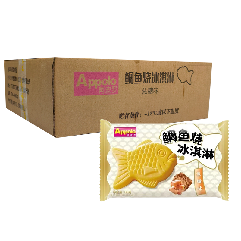 【8元】Appolo阿波罗 鲷鱼烧(焦糖味)冰淇淋85克*18个