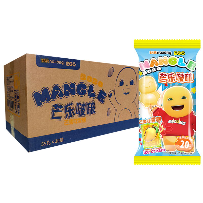 【6元】奶龙 芒乐啵啵(芒果味)雪糕55克*30支