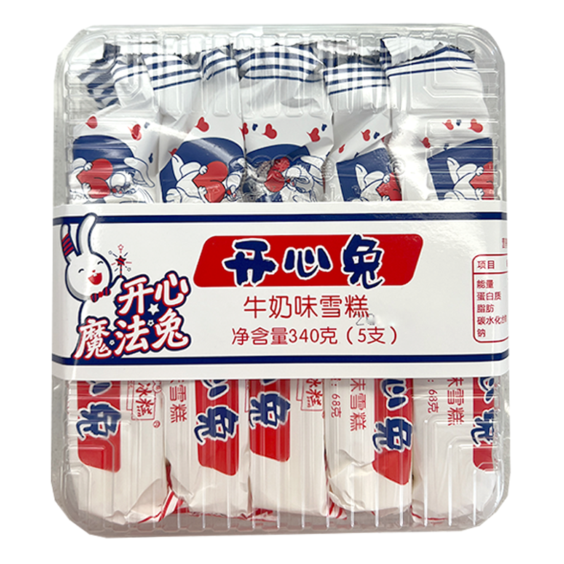 光明 开心兔(牛奶味)雪糕5支装340克