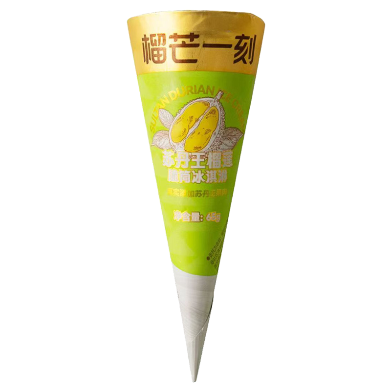 榴芒一刻 苏丹王榴莲脆筒冰淇淋65克