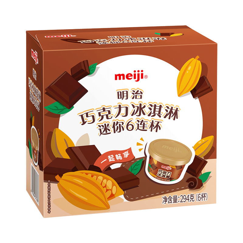 明治 巧克力冰淇淋(迷你6连杯)294克