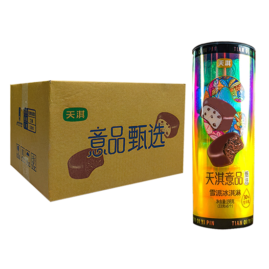 【15元】天淇 意品甄选雪派(牛奶+巧克力口味)冰淇淋6个装198克*12桶