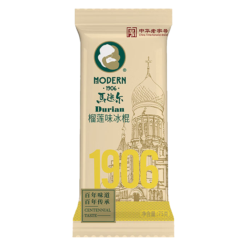 马迭尔1906 榴莲味冰棍75克