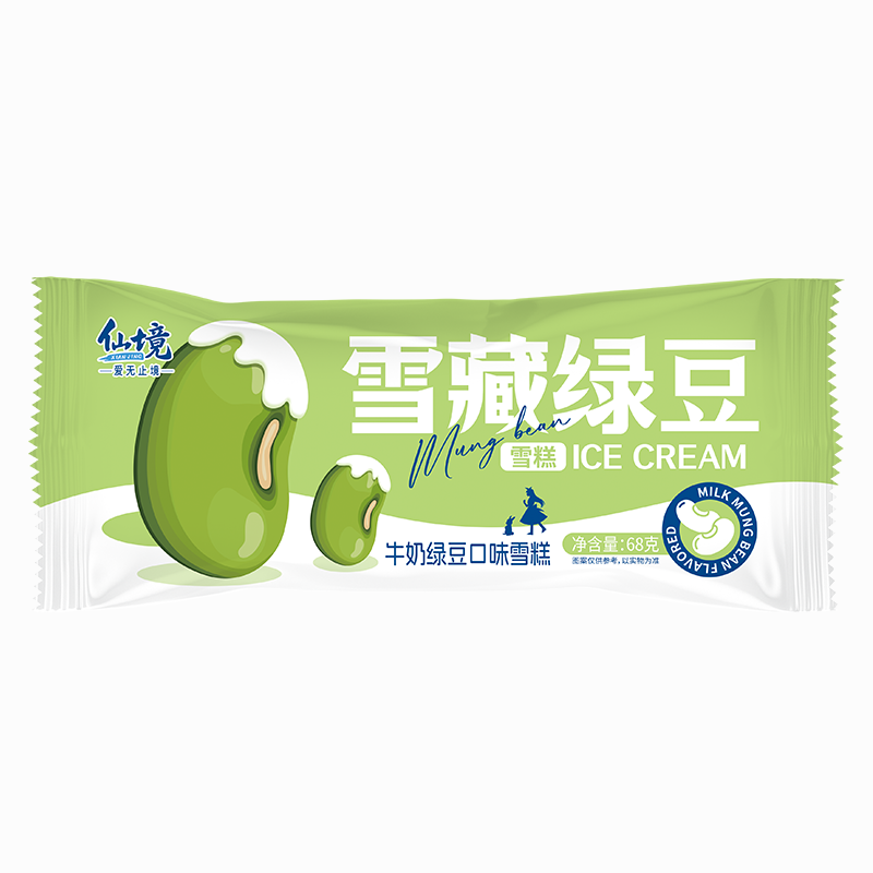 仙境 雪藏绿豆(牛奶绿豆口味)雪糕68克