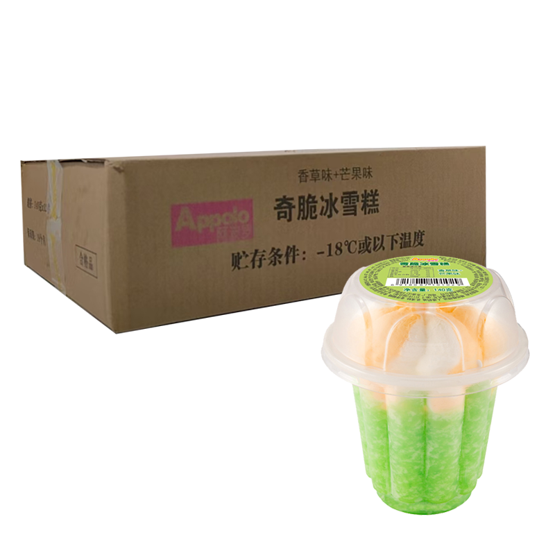 【5元】Appolo阿波罗 奇脆冰(香草味+芒果味)雪糕140克*12杯