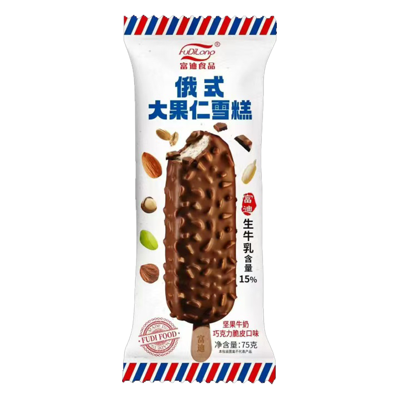 富迪 俄式大果仁(坚果牛奶巧克力脆皮口味)雪糕75克