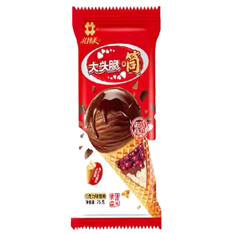 礼拜天 大头脆筒(巧克力味)雪糕80克