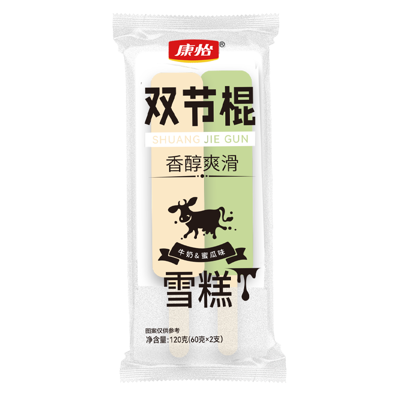 康怡 双节棍(牛奶+蜜瓜味)雪糕120克