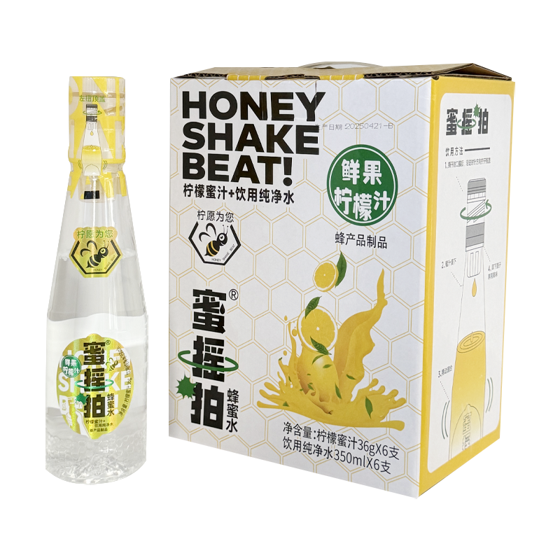 蜜摇拍 柠檬蜂蜜水 柠檬蜜汁36g克+饮用纯净水350毫升*6瓶
