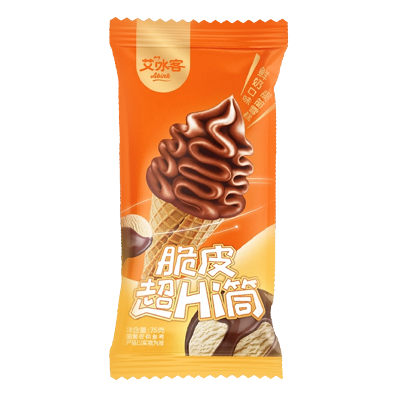 艾冰客 脆皮超Hi筒(鲜奶口味)脆筒雪糕75克