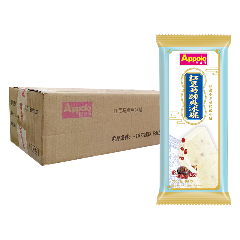 【3元】Appolo阿波罗 红豆马蹄爽冰棍85克*40支