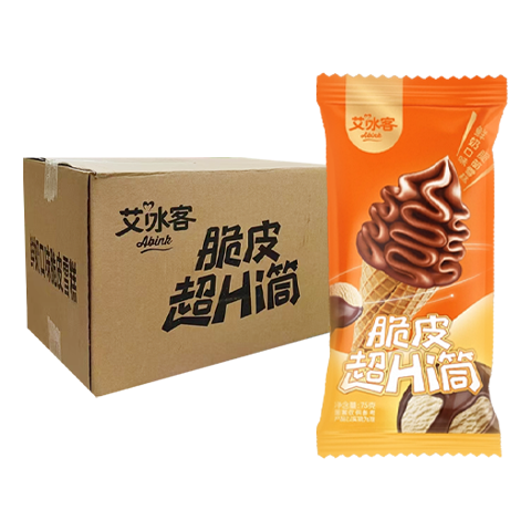 【2元】艾冰客 脆皮超Hi筒(鲜奶口味)脆筒雪糕75克*30支