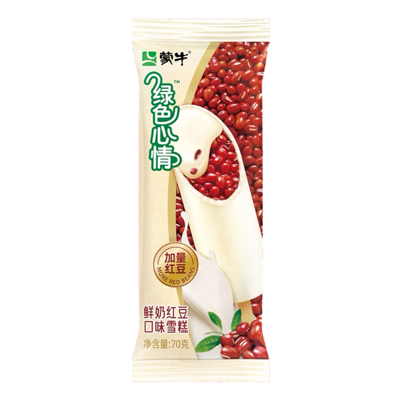 蒙牛绿色心情 鲜奶口味红豆雪糕70克