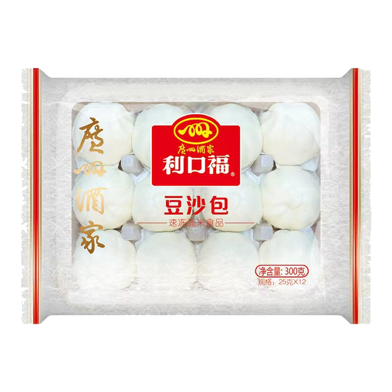 广州酒家利口福 豆沙包12个装300克