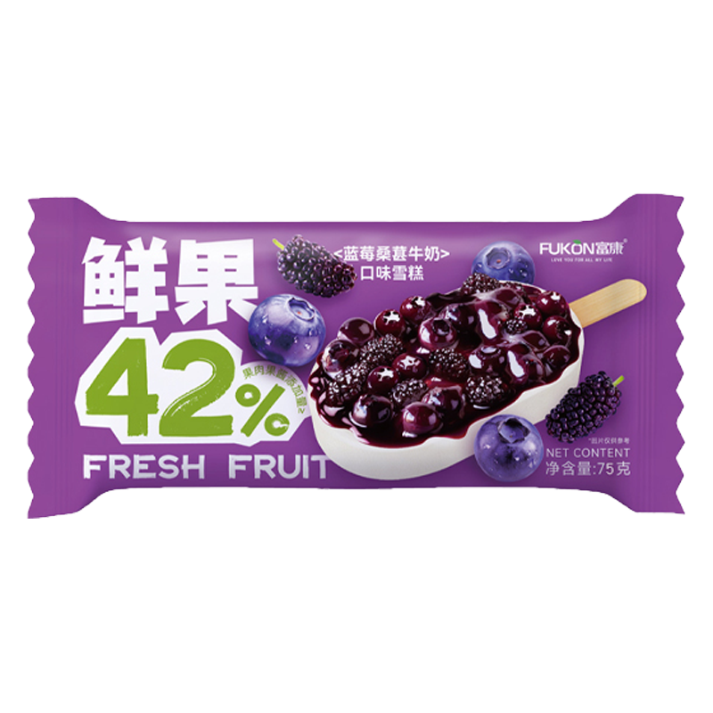 富康 鲜果42%(牛奶蓝莓桑葚口味)雪糕75克