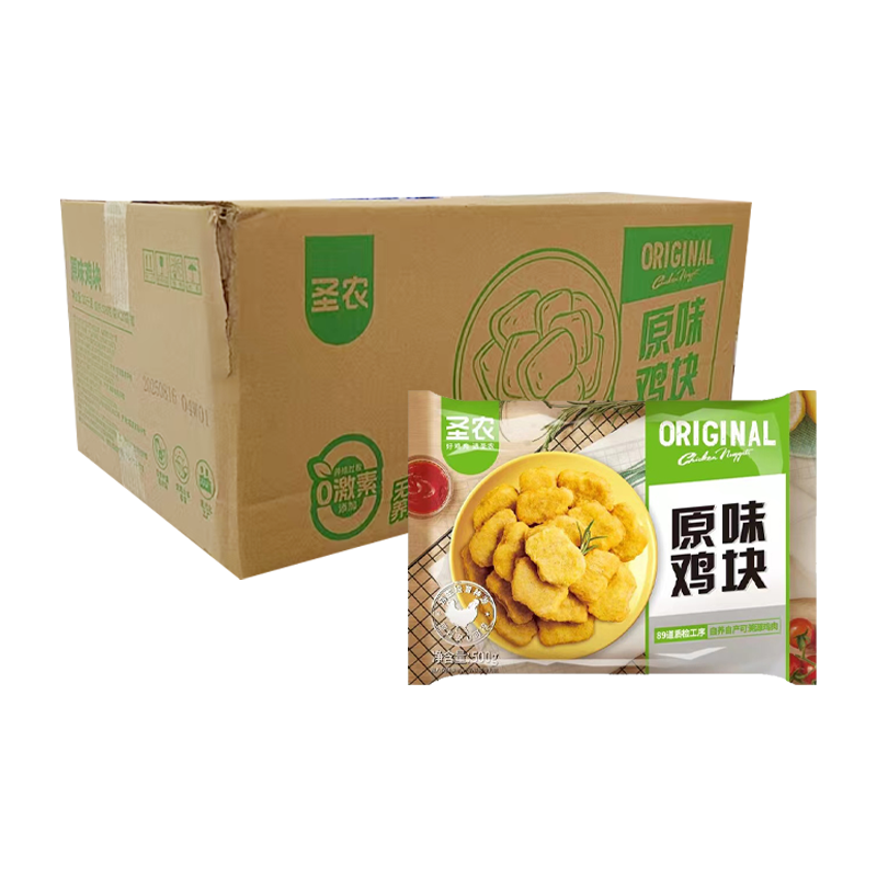 【12元】圣农 原味鸡块500克*20包